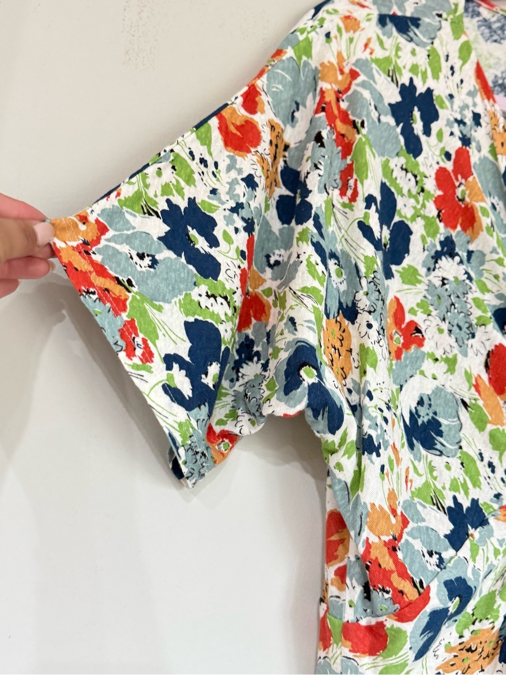 Ralph Lauren Floral Twist Front Linen Blend Midi Dress Women’s Medium - Picture 7 of 7